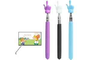 CULEO Presentation Pointers,Teacher Pointer Extendable Pointer Stick for Classroom Retractable Hand Pointer Finger Pointer Stick Mini Classroom Pointer for Elementary School Kindergarten Teacher