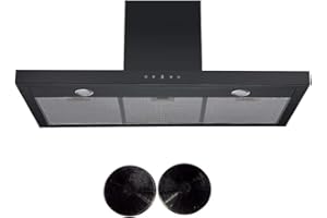 Cookology LINT1001BK Black Linear Extractor 100cm Chimney Cooker Hood & Filters