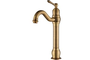 Rozin Antique Brass Bathroom Sink Tap Single Handle 360° Rotable Spout Deck Mounted Mixer Tap