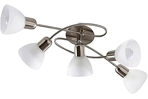 Foco 'Paulina' (Moderno) en Gris hecho de Metal e.o. para Salón & Comedor (5 llamas, E14) de Lindby | foco empotrado, lámpara de techo, lámpara de pared