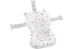 CUTIOLLY Badewannen Einsatz für Baby,Badewannenkissen Babys,Badekissen für Badewanne,Baby-Badewannenkissen für Wanne,Badewannenkissens Babys, Bath Cushion,Faltbare Rutschfeste Badewannenkissens (Weiß - Sterne)