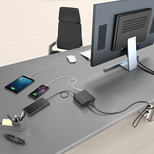 KabelDirekt 5V 8A 40W f  nffach USB Ladeger  t mit IDD Technologie  Intelligente Ger  teerkennung  - volle Kompatibilit  t zu Apple  Samsung  iOS  And