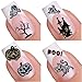 Produktbild 4 x Halloween selbstklebend Nail Art Aufkleber/Tattoo/Aufkleber Gothic Glitzer