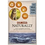 Iams Naturally Thunfisch, Nassfutter mit Thunfisch für erwachsene Katzen, Probiergröße, Einzelbeutel (1 x 85 g)