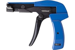10Gtek Cable Tie Gun - Fastening and Cutting Tool with Handle Special for Nylon Cable Tie Fasten and Cut Cables in Blue