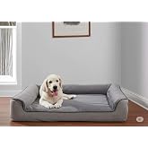 viscopet Premium Sofa Blok sungerli Alezli Fermuarlı Yıkanabilir K&ouml;pek Yatağı (X-Large, Gri+Fume)