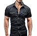 Produktbild Luckycat Herren Casual Slim Fit Knopf Shirt mit Tasche Kurzarm Bluse Mode 2018