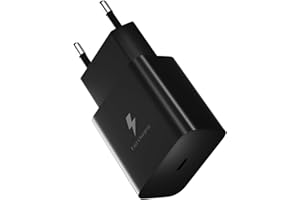 Powersky Ładowarka typu C zasilacz do Samsung Galaxy S23, S22, S21, S20, S10, S9, S8, S7 Edge/Plus/Active, Note 20,10, 9, 8, 7, tabletów i serii A, wtyczka sieciowa USB C, szybka ładowarka czarna