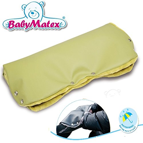 BabyMatex ** Eco-Leather GREEN ** Handwarmer for Baby Pushchair / Pram / Stroller Hand Warmer Muff