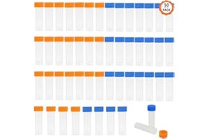 Dadabig 50 PCS Plastic Test Tubes with Lids, 5ML Graduated Plastic Centrifuge Tubes, Cryogenic Test Tube Graduated Marks and Screw Cap Small Vials Container for Laboratory, Blue and Orange