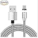 Produktbild ALTech® 5 Packs Silber 6.6FT 360 ° Free Connect Runde Magnetische Stecker LED-Display Micro USB Ladekabel für iPhone 7,7 Plus, 6S, 6 Plus, SE, 5S, 5, iPad, iPod
