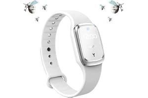 CLASHOP Ultrasuoni Bracciale Repellente Mosquito Repellent Braccialetto Antizanzare per zanzare Orologio elettronico Intelligente Wristband Fit Adulti e Bambini (bianco)