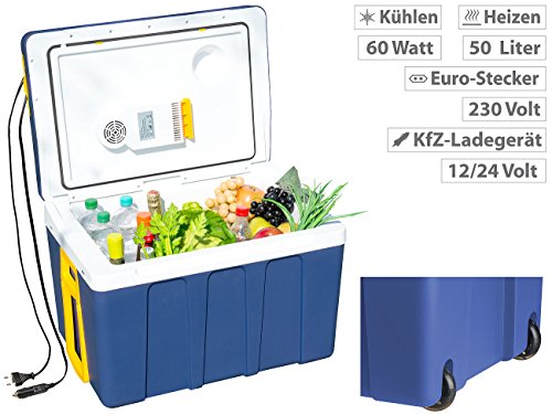 Xcase Kühlbox: Thermoelektrische XXL-Trolley-Kühl- & Wärmebox, 12/24 & 230V, 50 Liter (Elektrische Kühlbox) - 2