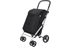 Carlett - Pack Classic Family | Carro de la Compra Plegable con Gancho de Regalo | Carrito de Supermercado Resistente | 4 Ruedas |Gran Capacidad 64L |Negro