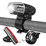 Bike Light Set, SGODDE Super Bright LED Bicycle Light, Powerful 300 Lumens USB Rechargeable Bike Light, 4 Modes Cycle Lights, Waterproof Front Lights and Taillight,Cool Set for Safe Cycling (With a Fashion Bike Bell)