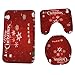 Produktbild Mitlfuny Halloween Weihnachten,3-Teiliges Badematten Set - 3D-Badezimmer Teppich Teppich Badematte + Sockel Mat + WC Sitzbezug Matte