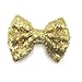 PrettyBoutique 4 Inches Girls Sequin Glitter Sparkle Hair Bow Clip Accessories (Gold)