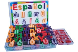 SHENVENGA Spanish Magnetic Letters Alphabet Magnets - Letras Españolas y Números Magnéticos para Niños, 4 Colors for Classroom and Home Teaching, 4 Colores para La Enseñanza en Aula y Casa(4 Sets ES2)