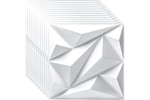 JOLOV 50 x 50 cm 3D Pannelli da Parete, 12 Pezzi PVC Pannelli Decorativi 3D per Parete, Riciclabile, Impermeabile, Termoresistente per la Decorazione Interna Della Parete in Soggiorno