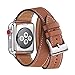 Produktbild WFEAGL Kompatibel für Watch Armband,Top Grain Lederband Ersatzband mit Edelstahl-Verschluss Kompatibel für Serie 4/3/2/1,Sport, Edition (38mm 40mm, Braun Doppel Tour2+Silber Adapter2)