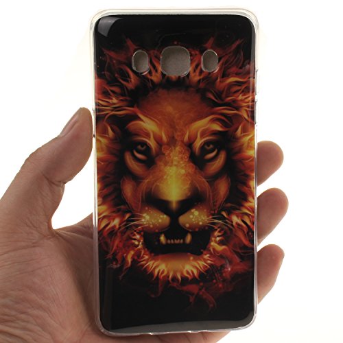Cozy Hut Schutzhülle / Cover / Case Bunte Muster Weich TPU Handy Hülle für Samsung Galaxy J5 (2016) J510,Ultra Slim Dünn Silikon TPU Transparent für Samsung Galaxy J5 (2016) J510 Hülle , Premium Handy Tasche Schutz Hülle Case Cover Etui Strass Schutz schutzhülle Bumper Schale Silicone für Samsung Galaxy J5 (2016) J510 – Verärgerter Löwe - 4
