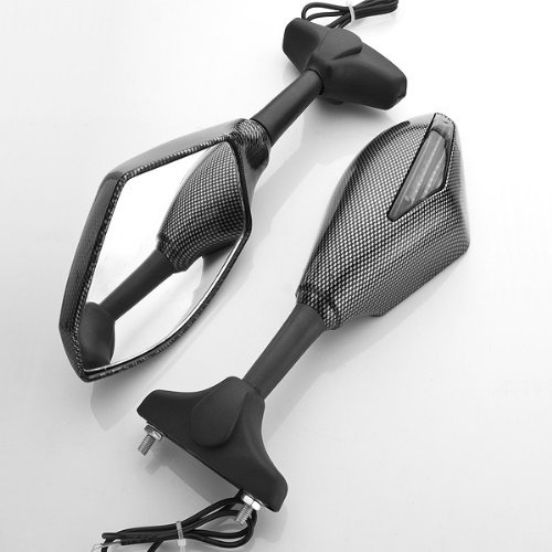 Motorcycle Chrome Plated Billet Aluminum Outside Rearview Side View Mirrors Multi Angle Adjustable Blindsight Rearview Handle Bar End Convex Universal Fit For Kawasaki Ninja 250 500 ZX 6R 10R 12R ZX-14 ZX-RR ZX600