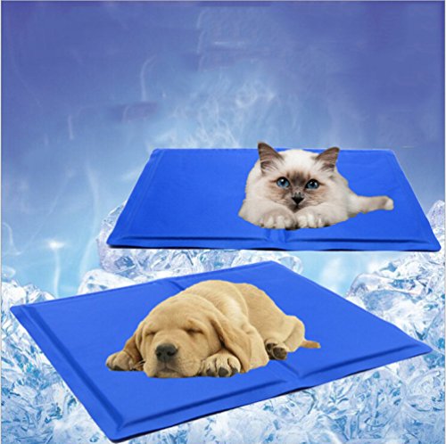 Preisvergleich Produktbild XULO Kühlmatte Hund Ungiftiges Kühlende Artefaktsommerhundemattenmatte Hundekäfigkühlungsmatte des Sommerhaustiereises,Blue-M