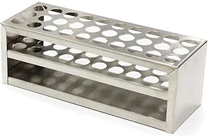 LABBOX KENZIUM – Pack 1 x Gradilla para Tubos de Ensayo | 30 Orificios | para Tubos de Diámetro Inferior o Igual a 18 mm | Acero Inoxidable | Ideal para Laboratorio e Educación