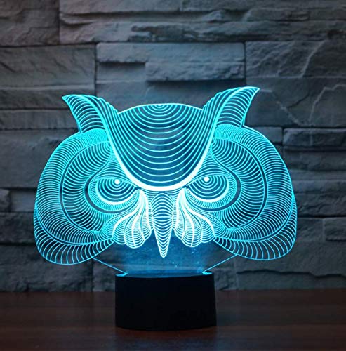 Preisvergleich Produktbild Headhunter-Adler Siebenfarbige 3D-Lampe, Kreative Touch-Switch-Desktop-Tischlampe, Energiesparende Led-Illusion-Lampe Zu Hause Schlafzimmer Dekoration