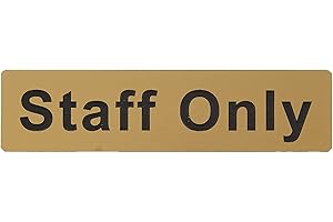 Caledonia Signs 59080 Staff Only Label, Engraved Brass Effect Pvc, 140 mm x 35 mm