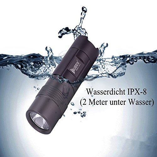 LED Mini-Taschenlampe, WUBEN Taschenlampe CREE XP-G2 R5 Lebensdauer 100000 St. 300 Lumen,Aufladbare Wasserdicht Kinder Projekt oder Geschenk für Innenbeleuchtung und Bewegungen im Freien (Schwarz) - 2