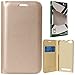 DMG Dotted Finish Premium PU Leather Flip Cover Case for Reliance LYF Flame 1 (Gold) RS.299.00