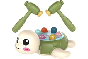 KAMINRUN Interactive Game Hammer Game Toy, Whack a Mole Pounding Hammering Game，Early Development Toy, Motor Skills Toy, Interactive Montessori Educational Toy for Boys and Girls with 2 Hammers