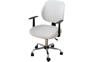 LIFEDX Funda de Sillas de Oficina Elástica,Felpa de Terciopelo Estilo Simplista Cubiertas de la Silla de la Computadora Antipolvo de Oficina Silla Removible(No Incluye Sillas)- White||1PC
