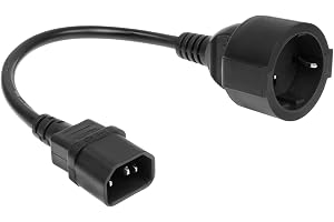 ACT C14 till CEE7/3 strömkabel 0,2 m, C14-kontakt till CEE7/3-uttag strömkabel, för USV/UPS, PDU IEC-kontakt – AK5250