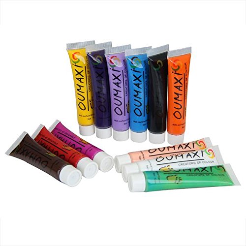 fitTek® 12ml 12 Colors 3D Painting Pigment Acrylic Paint Nail Art Design Tips Tube