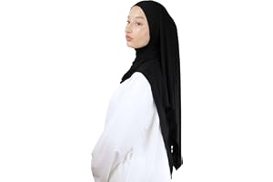 Hijab helt jersey naturlig bambu fiber hijab andningsbar och allergivänlig för muslimska kvinnor beslöjad islamisk sjal påtag
