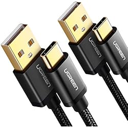2X Cable USB C, UGREEN Cable USB Tipo C a USB A 2.0 Nylon Trenzado Carga Rápida para Dispositivos USB Type C Samsung S10 S9 S8, Xiaomi Mi 9 Mi A2 Mi A1 Mi 8, Huawei P9, BQ Aquaris X, LG G6, Sony XZ2