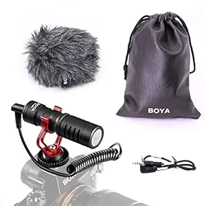 BOYA BY-MM1 Video Microphone Youtube Vlogging Facebook Livestream Recording Shotgun Mic for iPhone HuaWei Smartphone DJI Osmo Mobile 2,for ZHIYUN Smooth 4