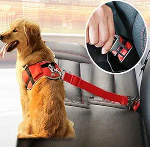 AquaNature Vehicle Car Pet Dog Seat Belt (Green Colour)