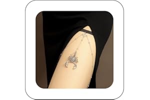 Inateannal Punk Escorpión Pierna Cadena De Plata Escorpión Muslo Alta Cadena Estiramiento Verano Playa Pierna Muslo Cadena Gótica Cuentas Cuerpo Cadena De Joyería Para Mujeres Y Niñas