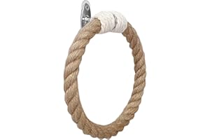 Veemoon Porte-Serviettes Corde Serviette Anneau Mural en Bois Serviette De Bain Anneaux Ferme Rustique Porte-Serviette pour Salle De Bain Cuisine Mur Décor Stand Accessoires