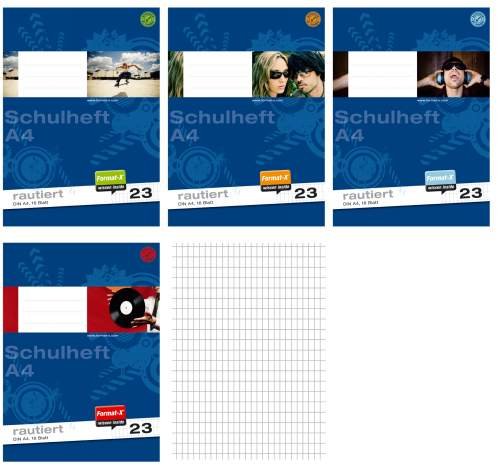 Preisvergleich Produktbild Schulheft A4 rautiert 16 Blatt, Lineatur 23, Heft, Raute