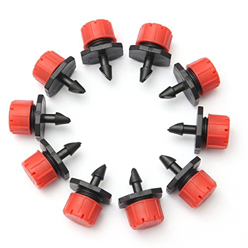 KING DO WAY 100tlg Bewaesserung Micro-Drip Tropfer Regulierbar Endtropfer Wasserspender 1/4“ - 3