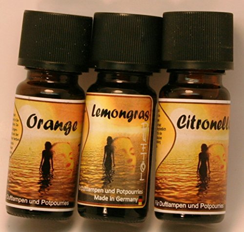 Duftöl Set 3 er Set Zitrus mit Orange, Lemongras, Citronella