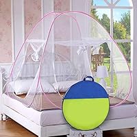 Story@Home Foldable King Size Mosquito Net for Double Bed with Soft Mesh and 2 Side Zipper Opening Doors White…