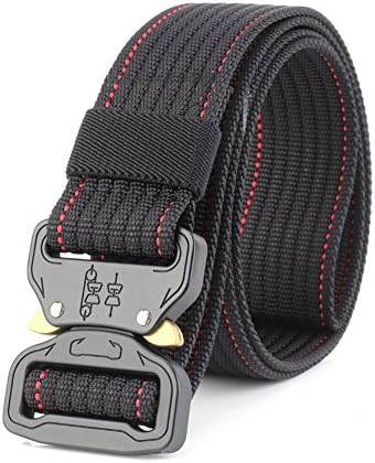 Warring States® Special Forces Military Tactical Belts Mens OPS SWAT Army Combat Nylon Belts Adjust Emergency Survival Waist Belt Tactical Gear (black)