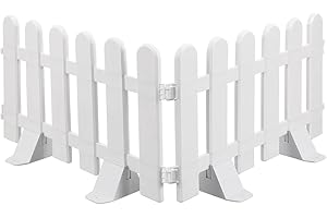 INOOMP Valla de Jardín Blanca Decorativa de Plástico 2 Piezas 50X30Cm Ideal para Macizos Flores Bordes Plantas Decorativos Jardines Terrazas y Fiestas