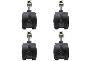 YUANPGKY Set of 4 Wheel Pulley Swivel Castors Plastic Swivel Castors for Electric Heating Oil Heating Replacement Floor Wheels for Heaters (with Brake)