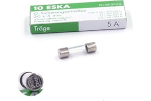 SPC-BOUTIQUE 10x Fusible temporisé (T) en verre 5A / 250VAC 5x20mm